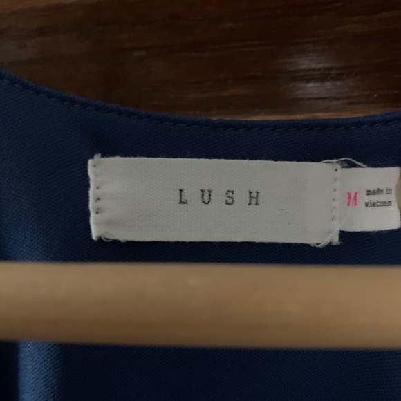 Blue floral racer back dress with lining - Picture 4 of 5